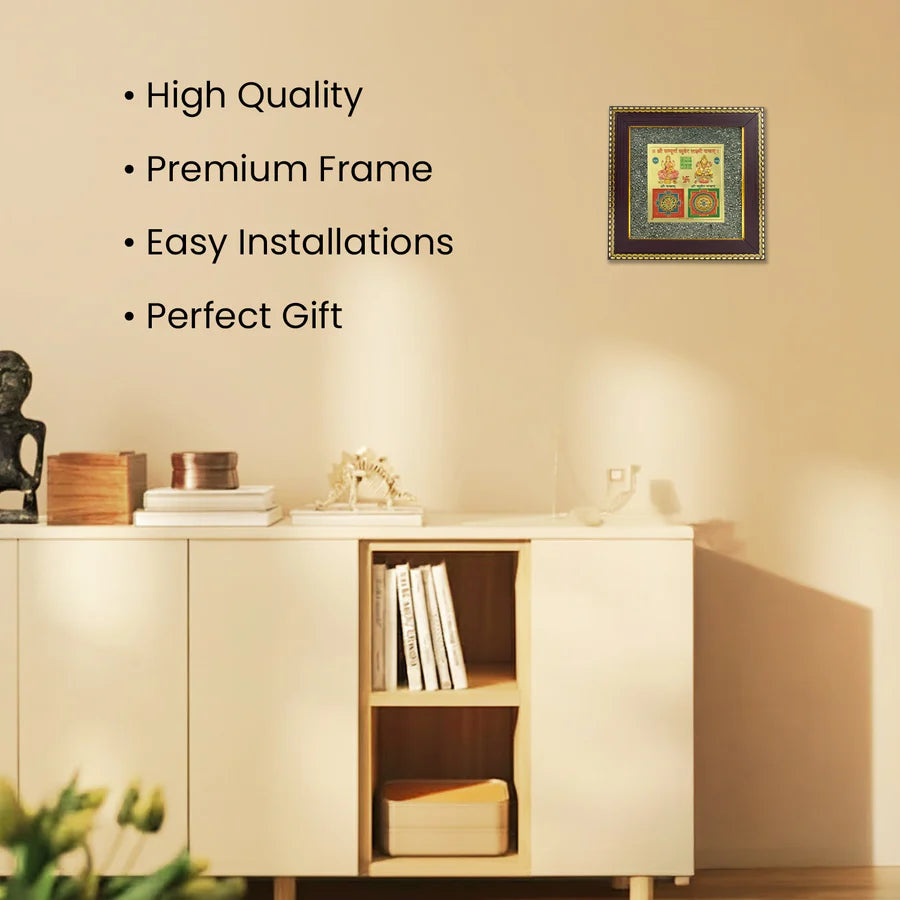 Lakshmi Kuber Yantra on Raw Pyrite Frame