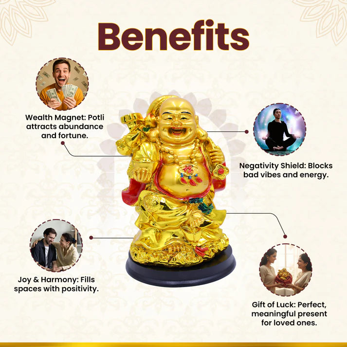 Laughing Buddha Multicolored with Potli